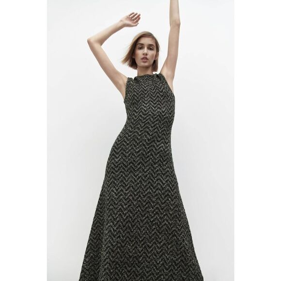 ZARA JACQUARD KNIT DRESS - Picture 7 of 7